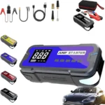 جامپ استارتر خودرو 4 کاره با کمپرسور باد و پمپ هوا | پاوربانک اضطراری 8000mAh خودرو